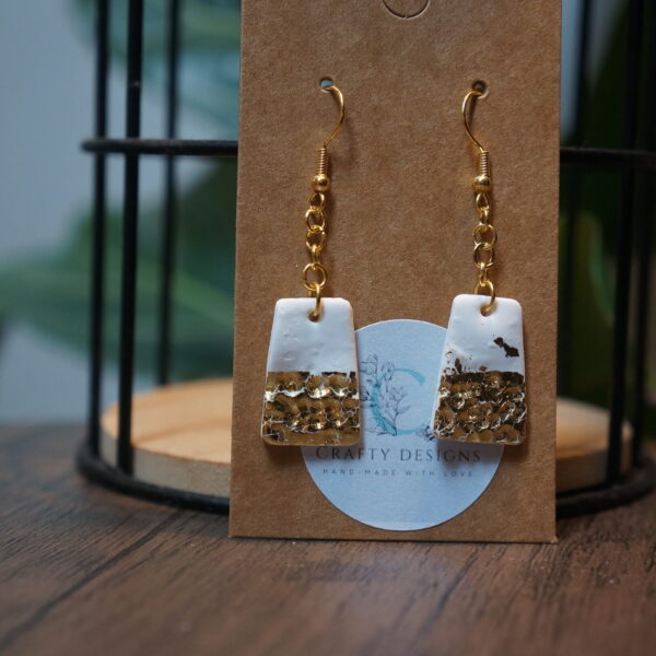 White and Gold earrings