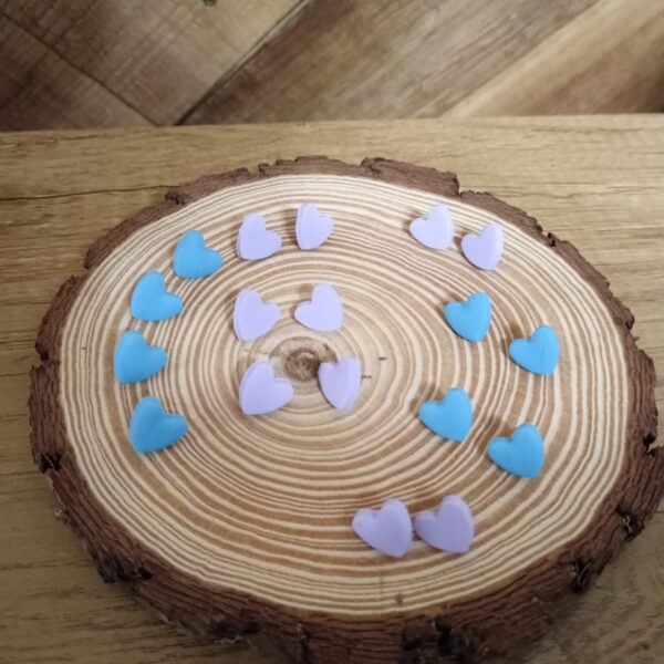 Heart studs - Purple or Blue (small)